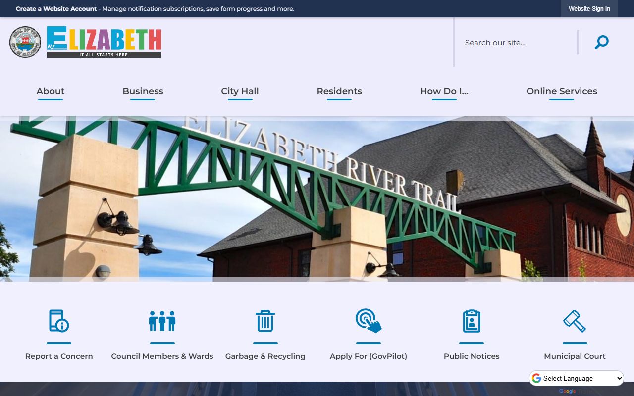 Elizabeth city website with unclaimed money resource links