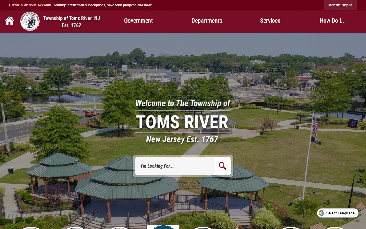 Toms River Township website with unclaimed money resource links
